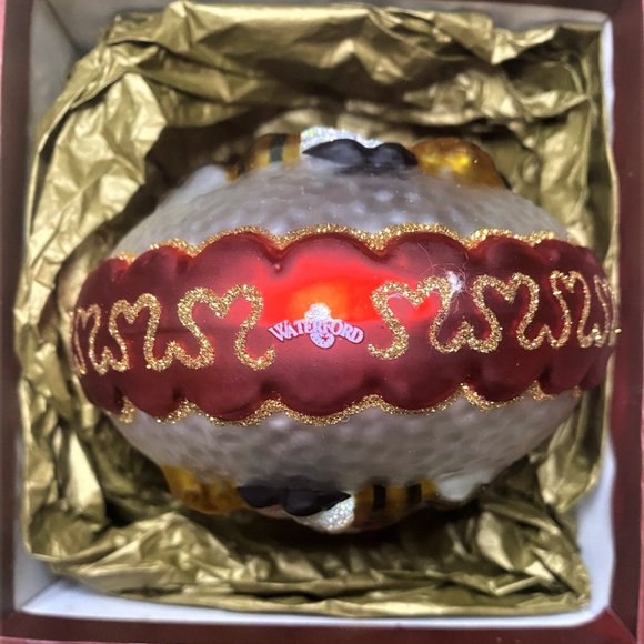 WATERFORD 2 Sided 3 D Blown Glass Santa Claus Globe Toys Christmas Tree Ornament - Picture 3 of 4